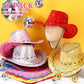 Zhanmai 12 Pieces Cowboy Hats And Bandanas Bulk Western Cowboy Cowgirl Hats Costume Party Favors(Multicoloured 2)
