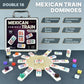 Queensell Mexican Train Dominoes Set With Numbers - Double 18 Dominos Set For Adults And Kids - Mexican Dominoes Train Game Night Games For Adults With Wooden Hub And Aluminum Case