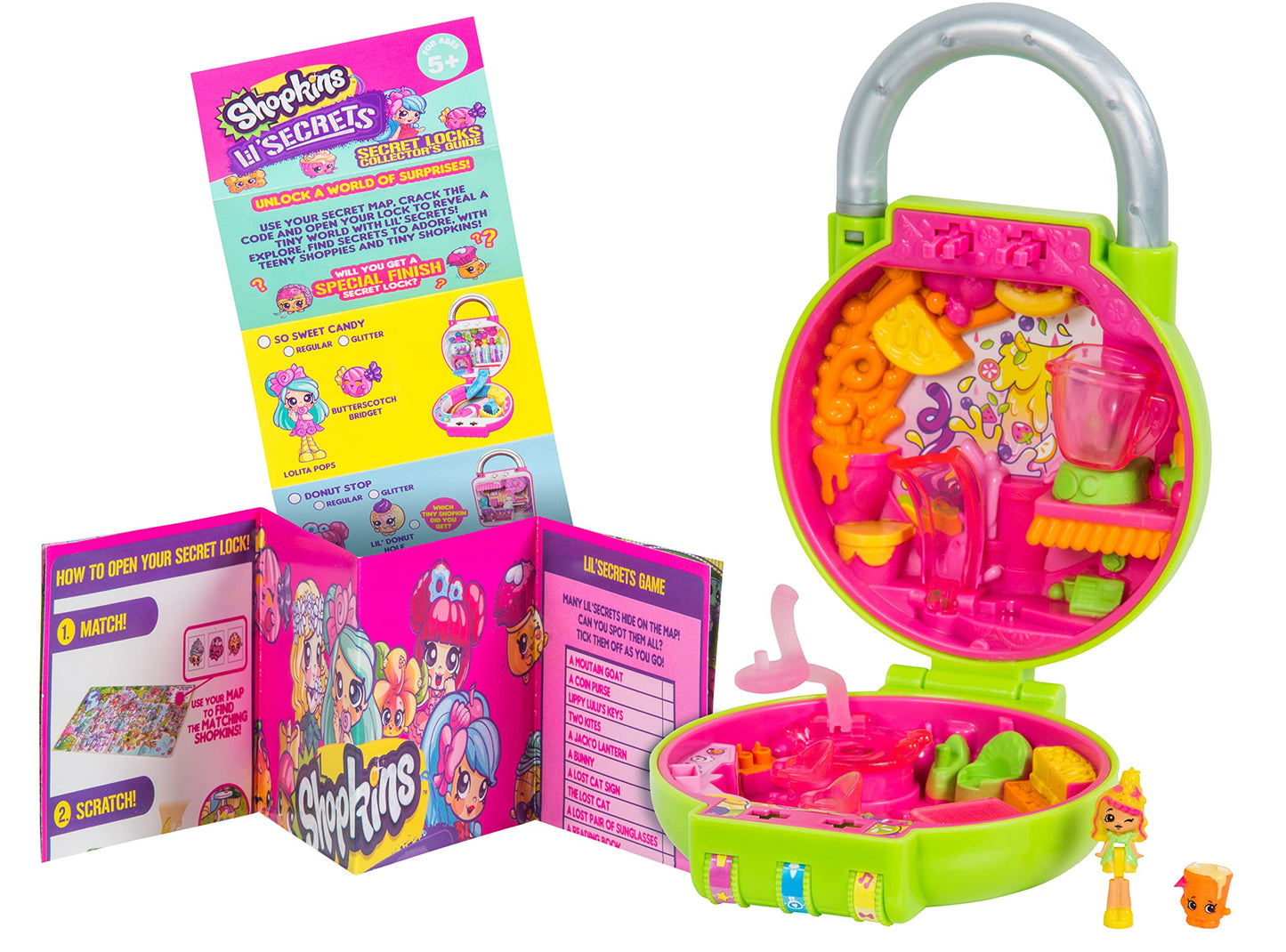 Shopkins Lil' Secrets Playset - Collectable Mini Playset with Secret with Shoppie and Shopkin Toy Inside - Cutie Fruity Smoothies