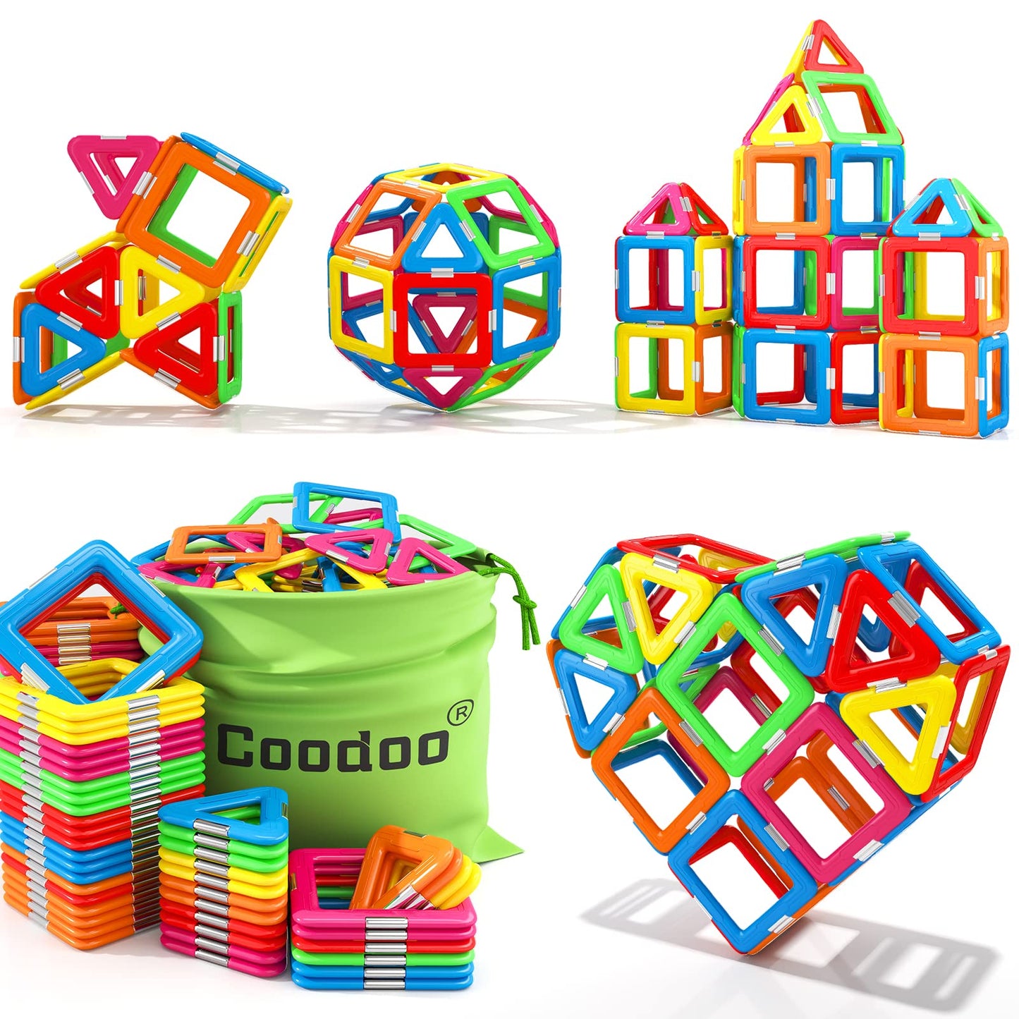 Magnetic Building Blocks Stem Toy For Kids 3+ - Endless Educational Play Value