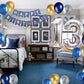 13Th Birthday Party Decoration For Boys, Birthday Banner Blue Number 13 Birthday Balloons Metallic Silver Blue Gold Latex Balloo