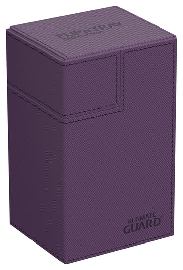 Ultimate Guard Flip'n'Tray 80+, Deck Case for 80 Double-Sleeved TCG Cards + Dice Tray, Purple, Independent Magnetic Closure & Mi