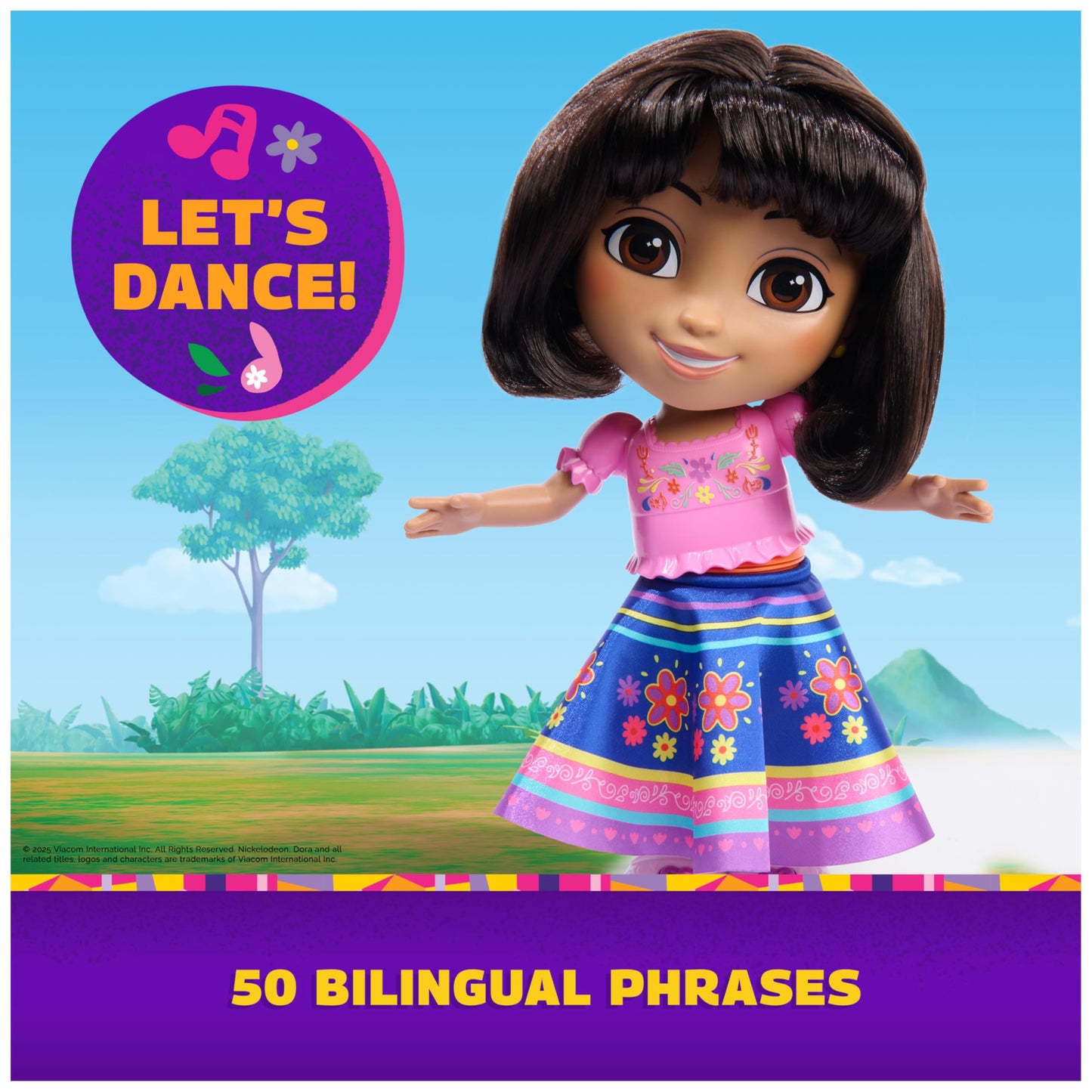 Dora, Dance With Me Dora, Interactive Dancing Doll With 2 Skirts, Bilingual Phrases & Music, Kids Toys For Girls & Boys Ages 3 A