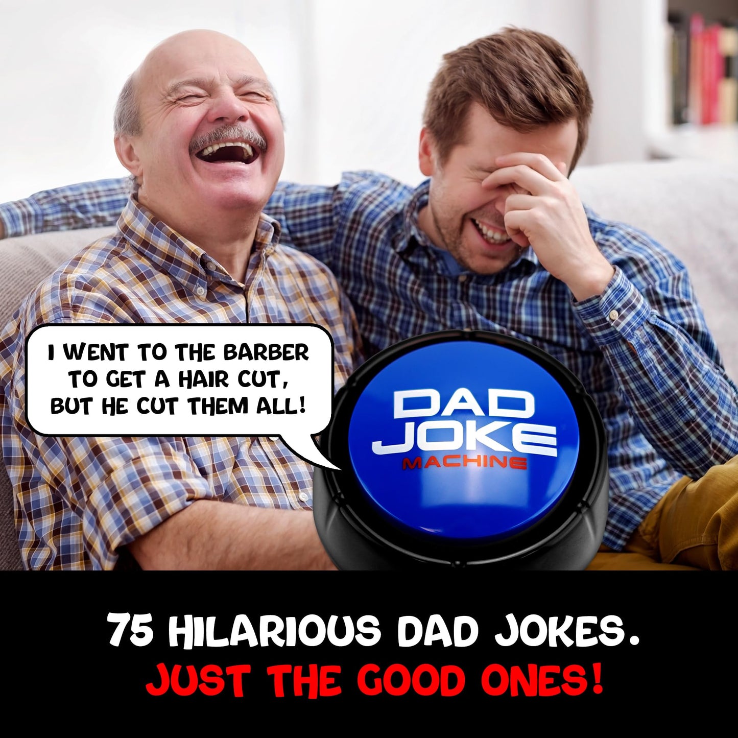 The Ultimate Dad Joke Button - Medium Plastic Gift for Dad - 75 Hilarious Jokes, Perfect for Birthdays and White Elephant Gifts