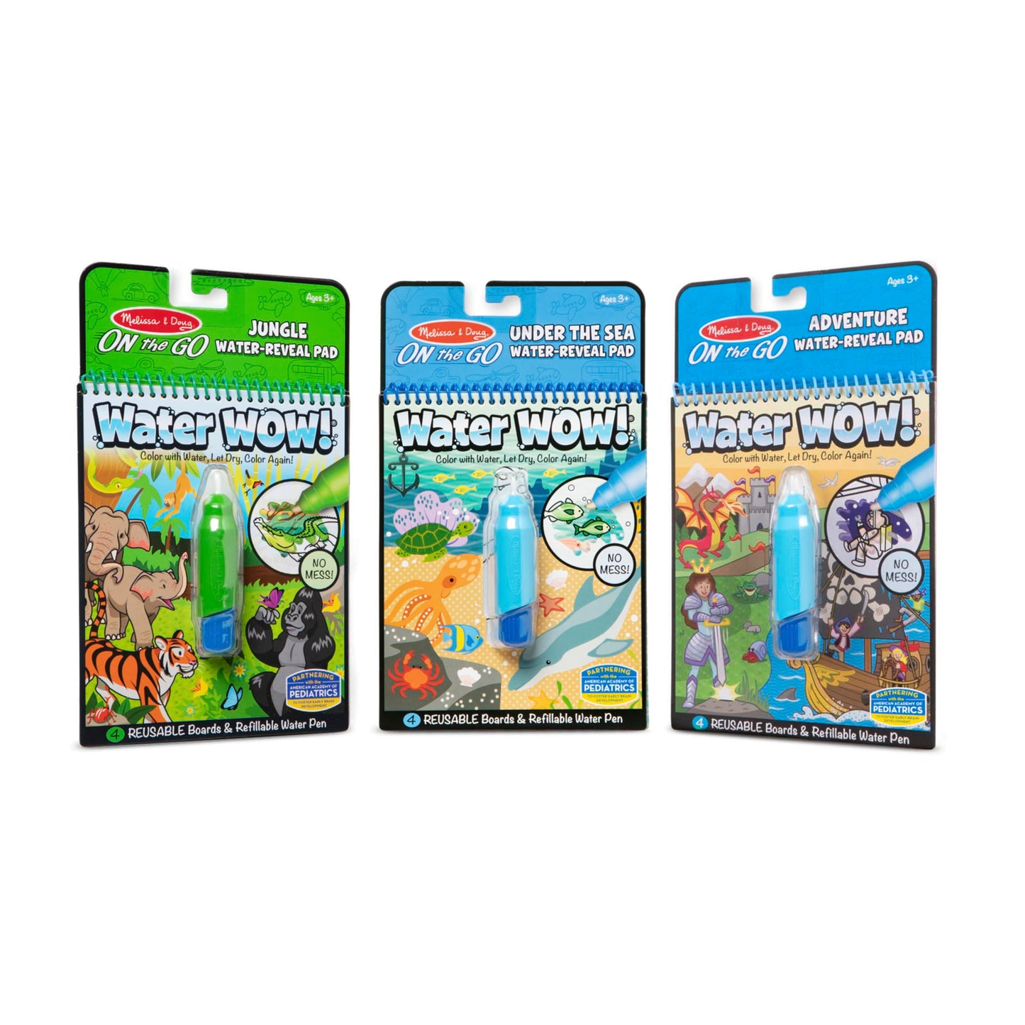 Melissa & Doug Water Wow! 3-Pack: Jungle, Under The Sea, Adventure