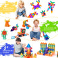 Urec Magnetic Tiles - 104 Pieces Magnetic Blocks For Kids, Magnet Tiles Building Blocks Set With 2 Cars, Construction Stem Toys Gift For Kids Boys 3 4 5 6 7 8 9+ Year Old