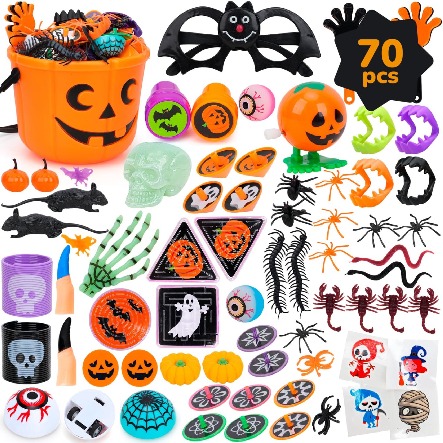 TOY Life Halloween Party Favors - Bulk Halloween Prizes & Non-Candy Treats for Kids