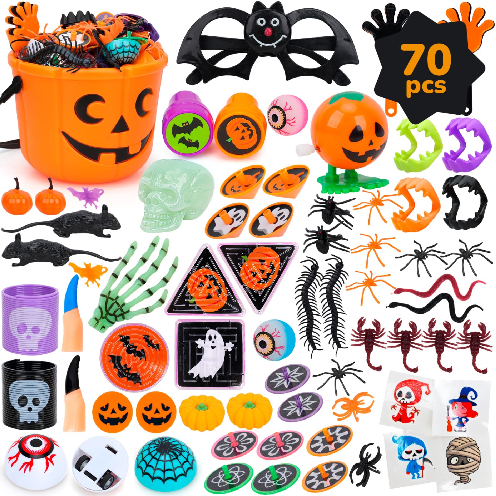 TOY Life Halloween Party Favors - Bulk Halloween Prizes & Non-Candy Treats for Kids