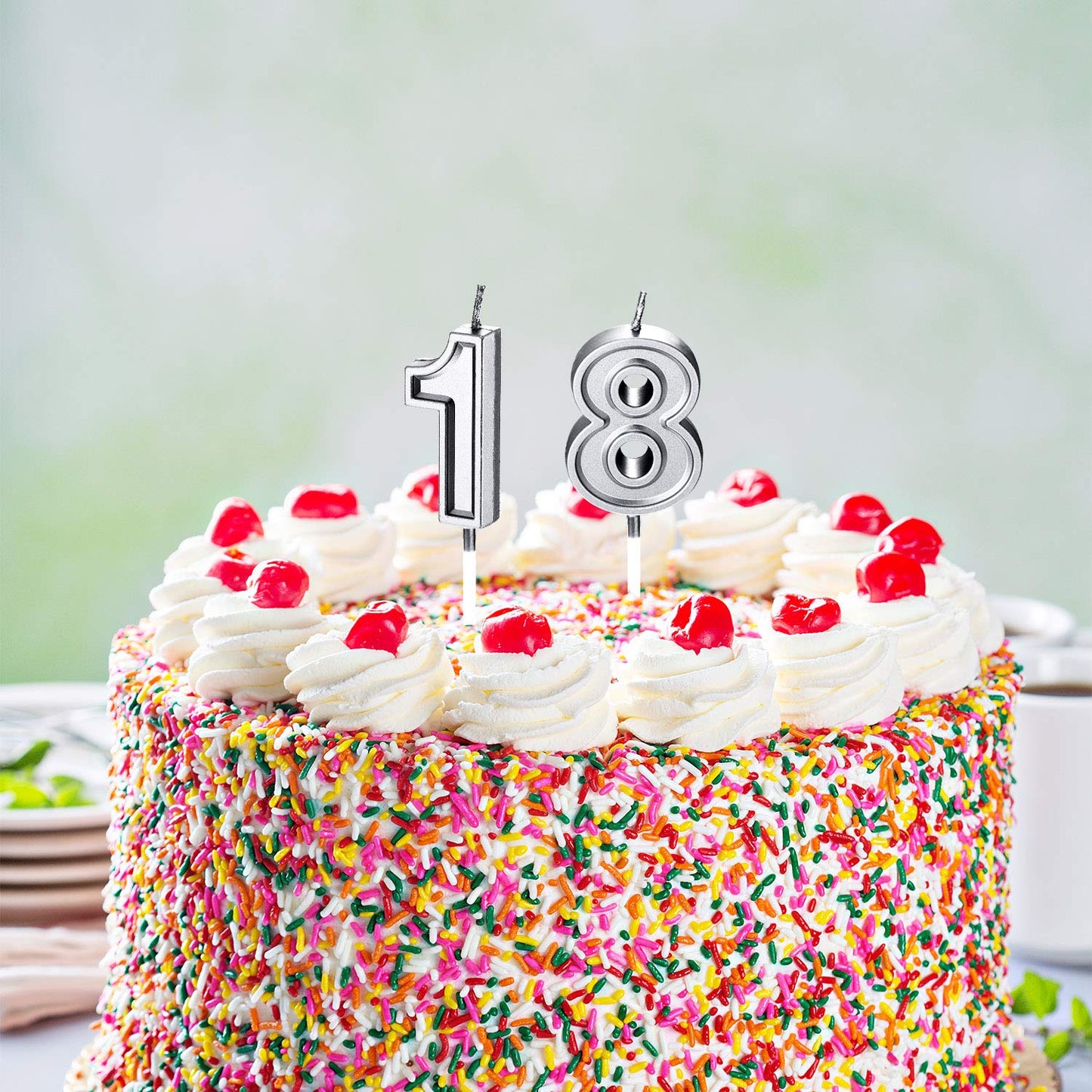 18th Birthday Candles Cake Numeral Candles Happy Birthday Cake Candles Topper Decoration for Birthday Party Wedding Anniversary