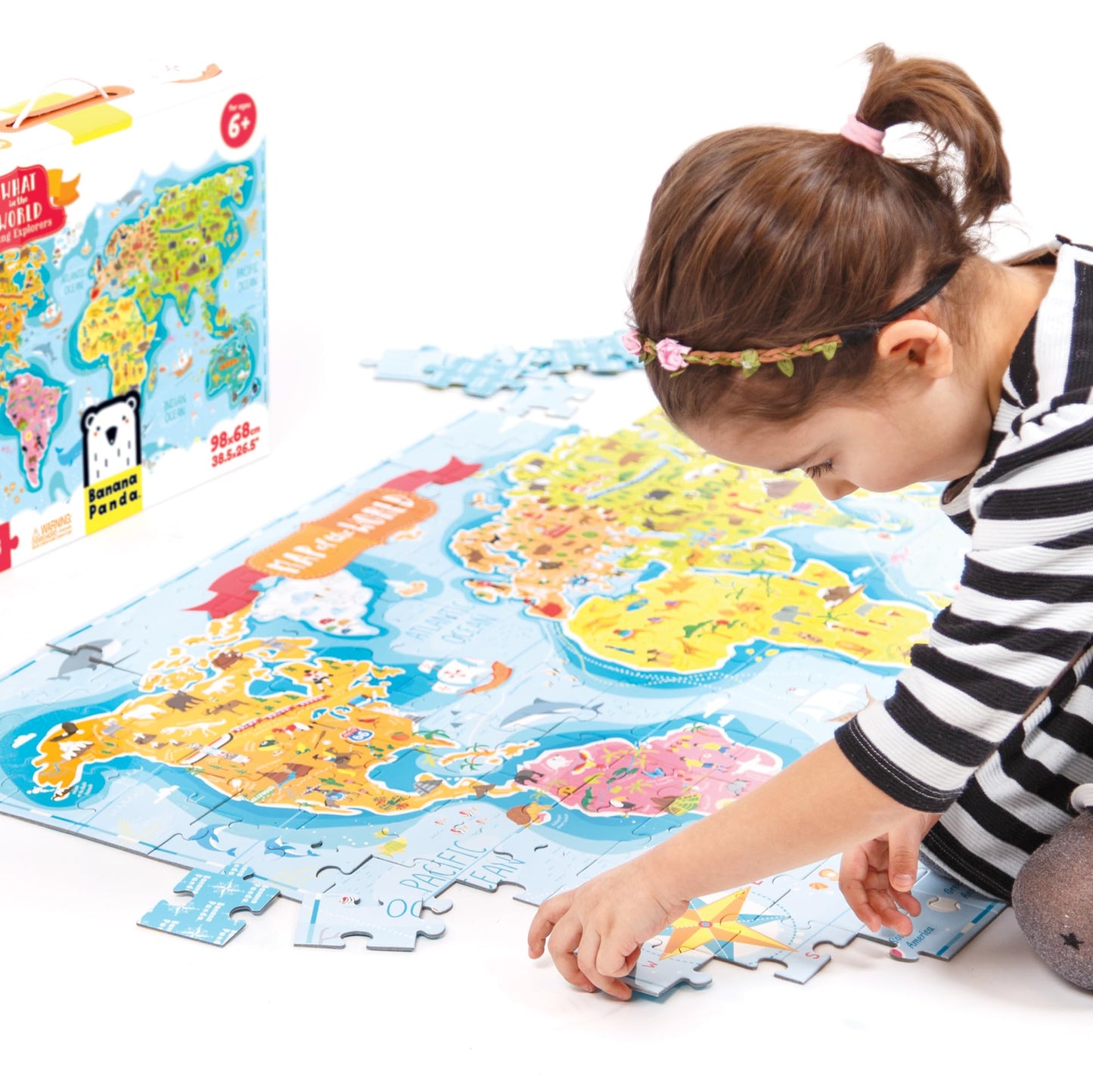 Banana Panda - What In The World Young Explorers - Jigsaw Puzzle And Learning Activity For Kids Ages 6 Years And Up,Multicolor