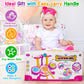 Basytodio Baby Toys 6-12 12-18 Months Musical Drum Set Toy With 2 Sticks Microphone Pink Toy For 1 2 Year Old Girl Music Instrument Learning Toddlers 0-2 1-3 3-5 Easter Gift For One Year Old Girls