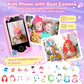 M SANMERSEN Kids Smart Phone - 2.8" Touchscreen, 32G SD Card, Dual Camera, 28 Games, Music Player - Light Pink, Age 3-10