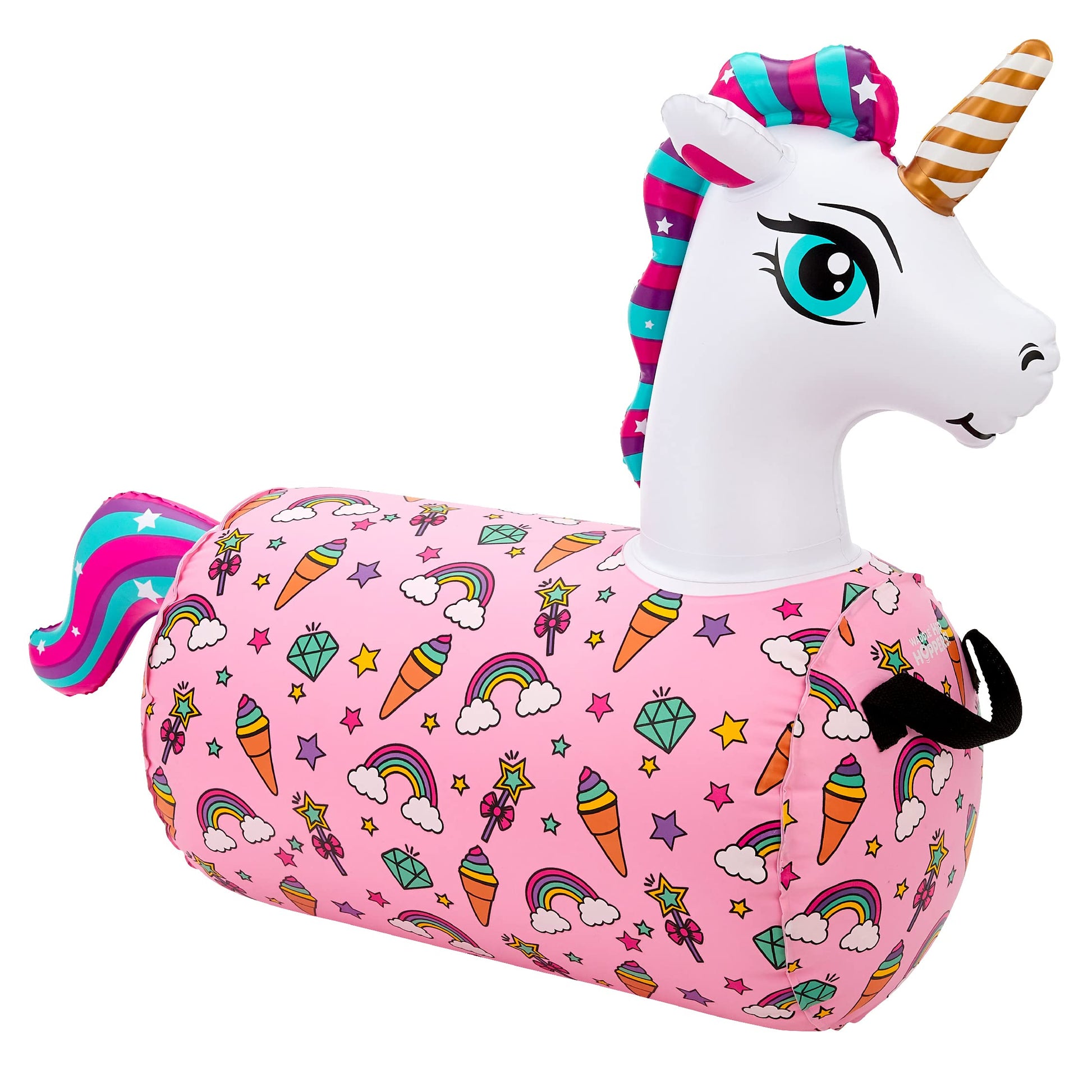 Waddle Hip Hopper Inflatable Hopping Animal Bouncer Unicorn, Ages 2 And Up, Supports Up To 85 Pounds