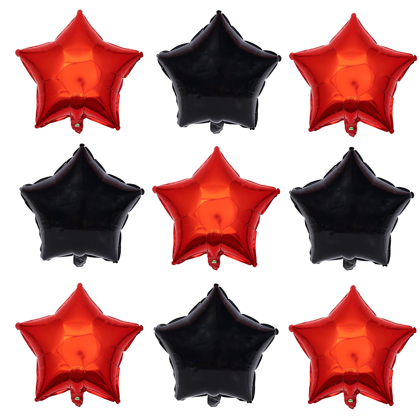 18 Inch Red Black Star Shape Foil Balloon,10Pcs Mylar Helium Balloons Star Balloons For Party Decoration