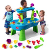 Step2 Rain Showers Splash Pond Water Table, Kids Water and Sand Activity Sensory Playset, Summer Outdoor Toys, 13 Piece Water To