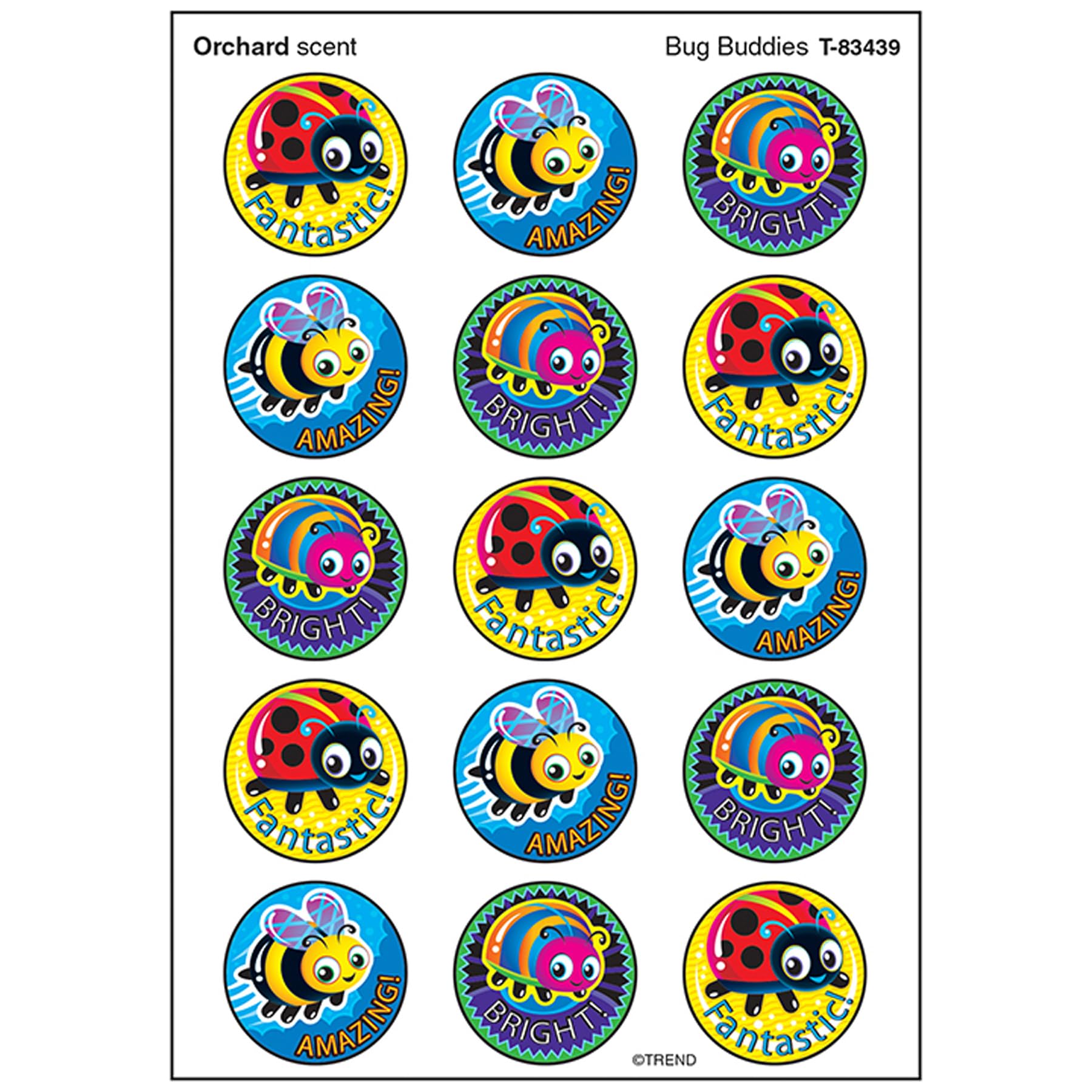 Trend Bug Buddies/Orchard Stinky Stickers, Classroom Incentives, 60 Count