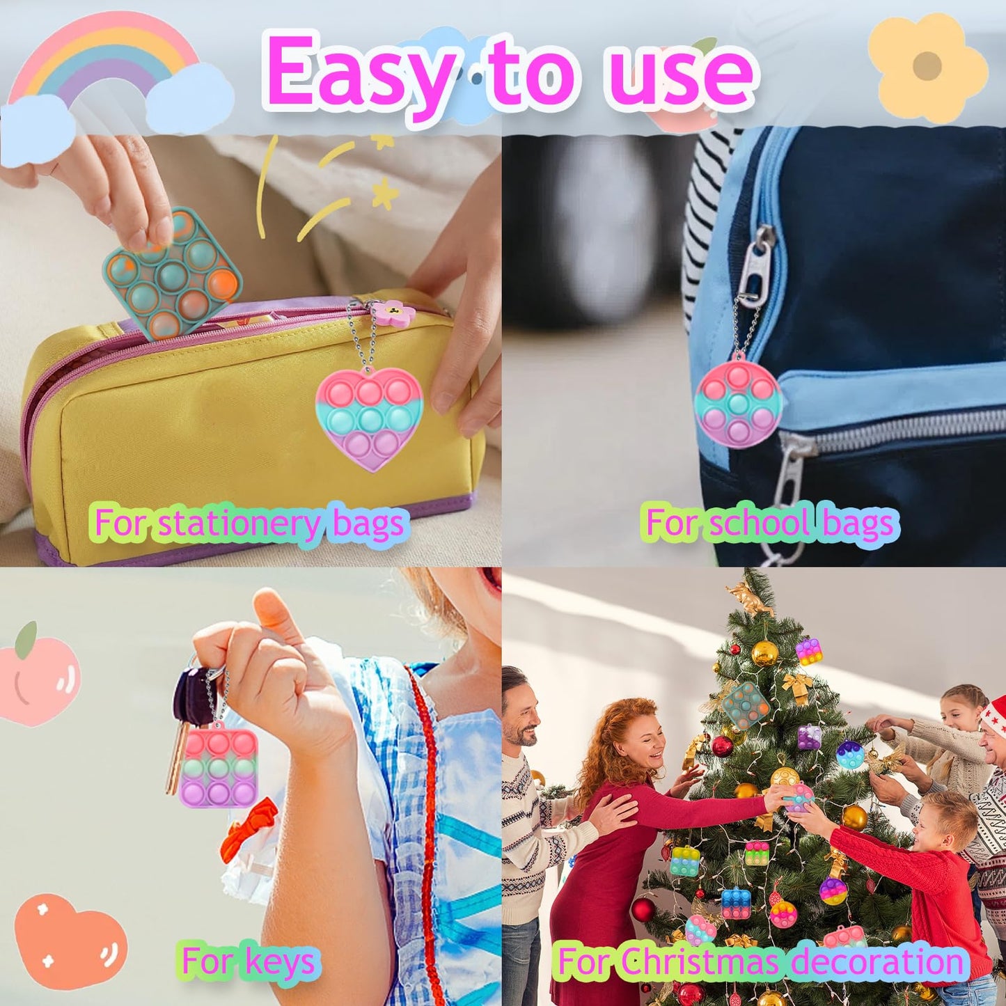 30PCS Bulk Fidget Toys  Party Favors for Kids  Birthday Party Toys  Small Classroom Prizes Box Fidgets Toys for Kids Toddlers mature-themed  Goodie Bag Stuffers  Treasure Chest  Bubbles Poppers Relieve Stress