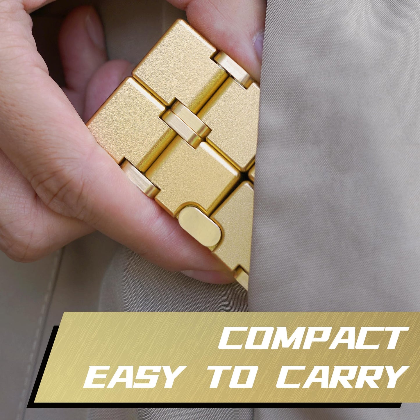 Dolasev Gold Infinity Cube, Adhd Fidget Toys Adults, Kids & Teens, Stress Relief, Focus & Creativity