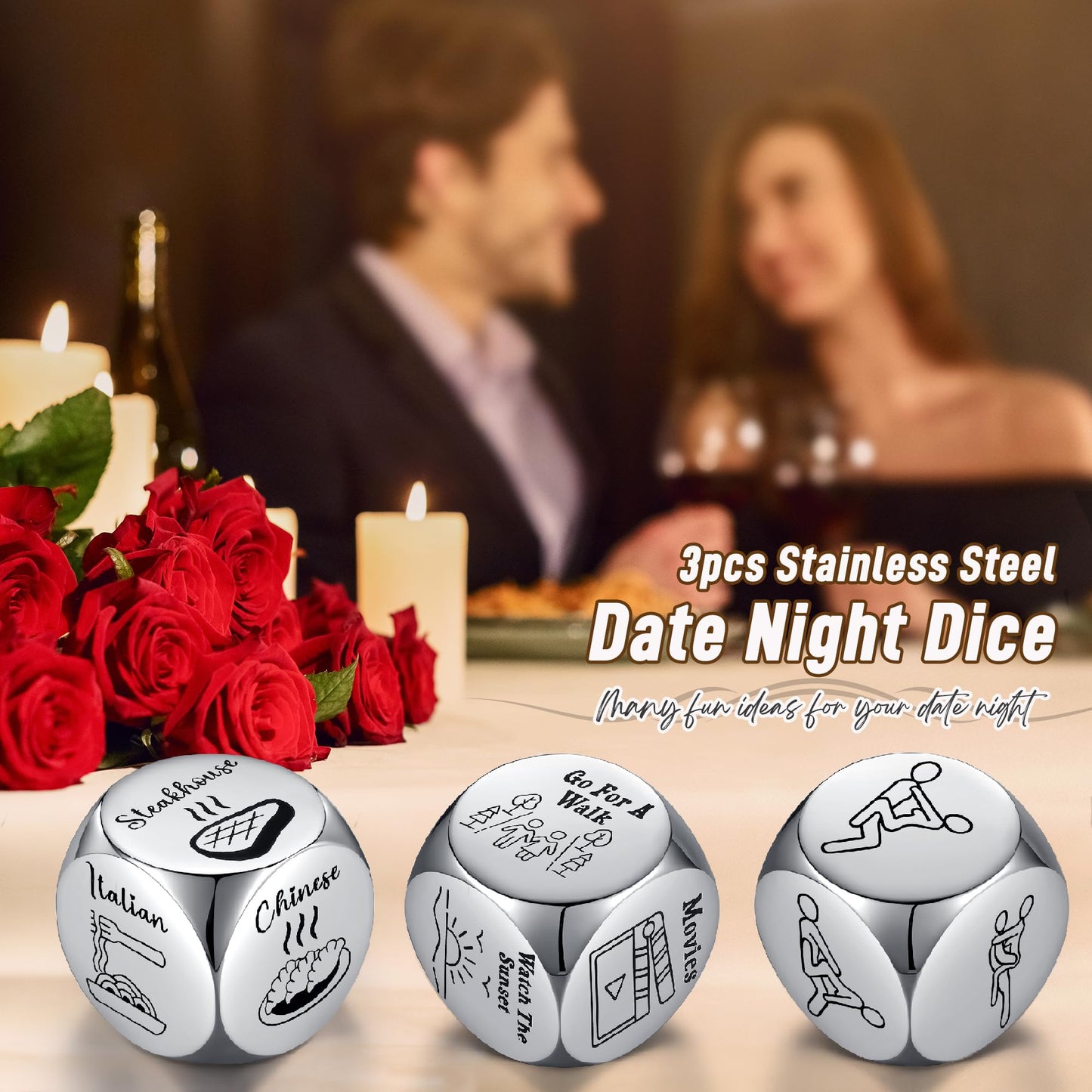 Date Night Dice Couple Gift Ideas Valentines Day Gifts for Women Men Boyfriend Husband Funny Anniversary Christmas Birthday Gift