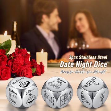 Date Night Dice Couple Gift Ideas Valentines Day Gifts for Women Men Boyfriend Husband Funny Anniversary Christmas Birthday Gift