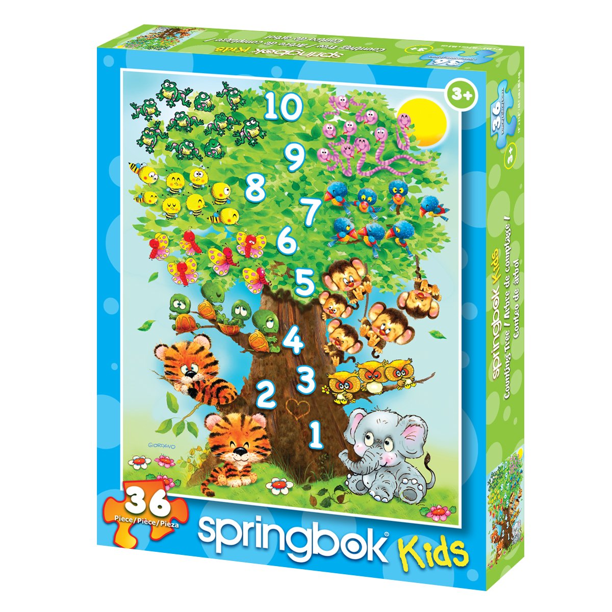 Springbok'S 36 Piece Children'S Jigsaw Puzzle Counting Tree - Made In Usa