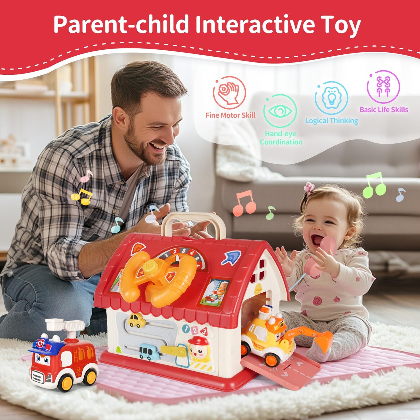 Lawnidyll Toys For 1+ Year Old Girl, 8 In 1 Montessori Toys For 1 Year Old, Multi-Functional House Early Educational Learning To