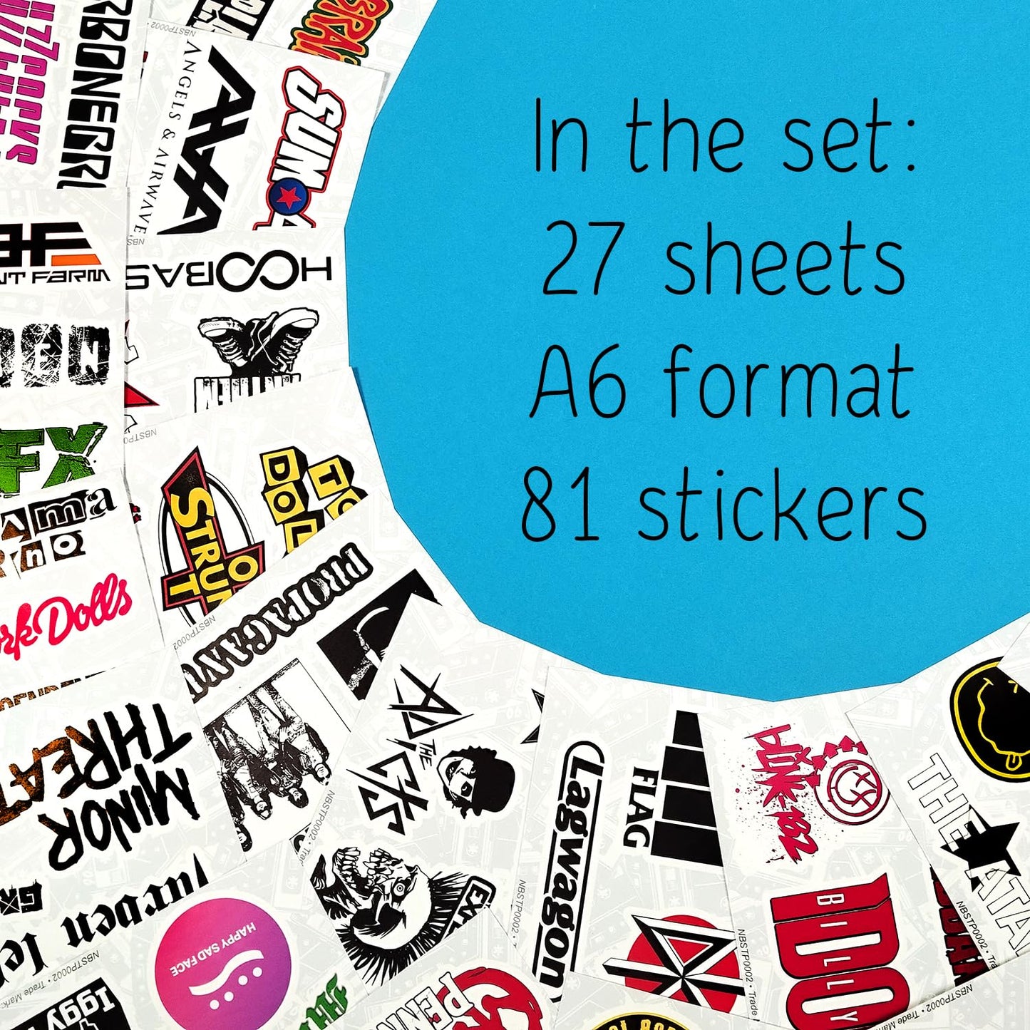 81Pcs Large Punk Stickers, Punk Rock Stickers, Band Stickers, Punk Rock Accessories Merch, Punk Music, Punk Rock Party Supplies,