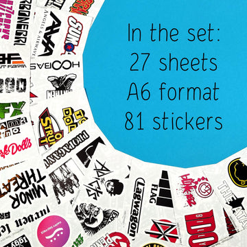 81Pcs Large Punk Stickers, Punk Rock Stickers, Band Stickers, Punk Rock Accessories Merch, Punk Music, Punk Rock Party Supplies,