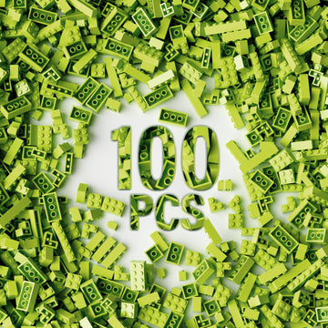 100 Piece Classic Building Blocks, Grass Green, Compatible With Lego Parts (Color: Green)