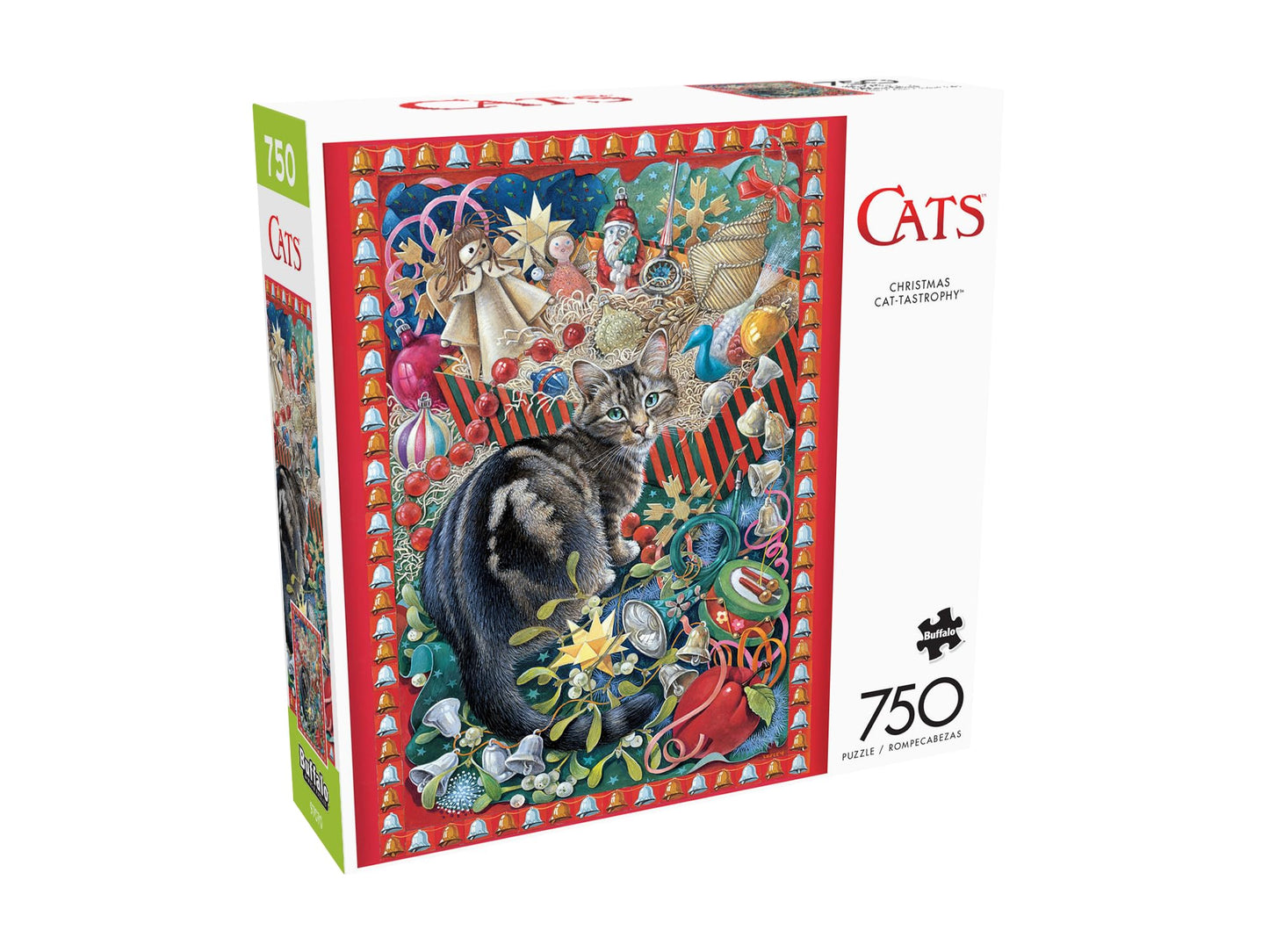 Buffalo Games - Christmas Cat-Tastrophy - 750 Piece Jigsaw Puzzle For Adults Challenging Puzzle Perfect For Game Nights - 750 Piece Finished Size Is 24.00 X 18.00, Large