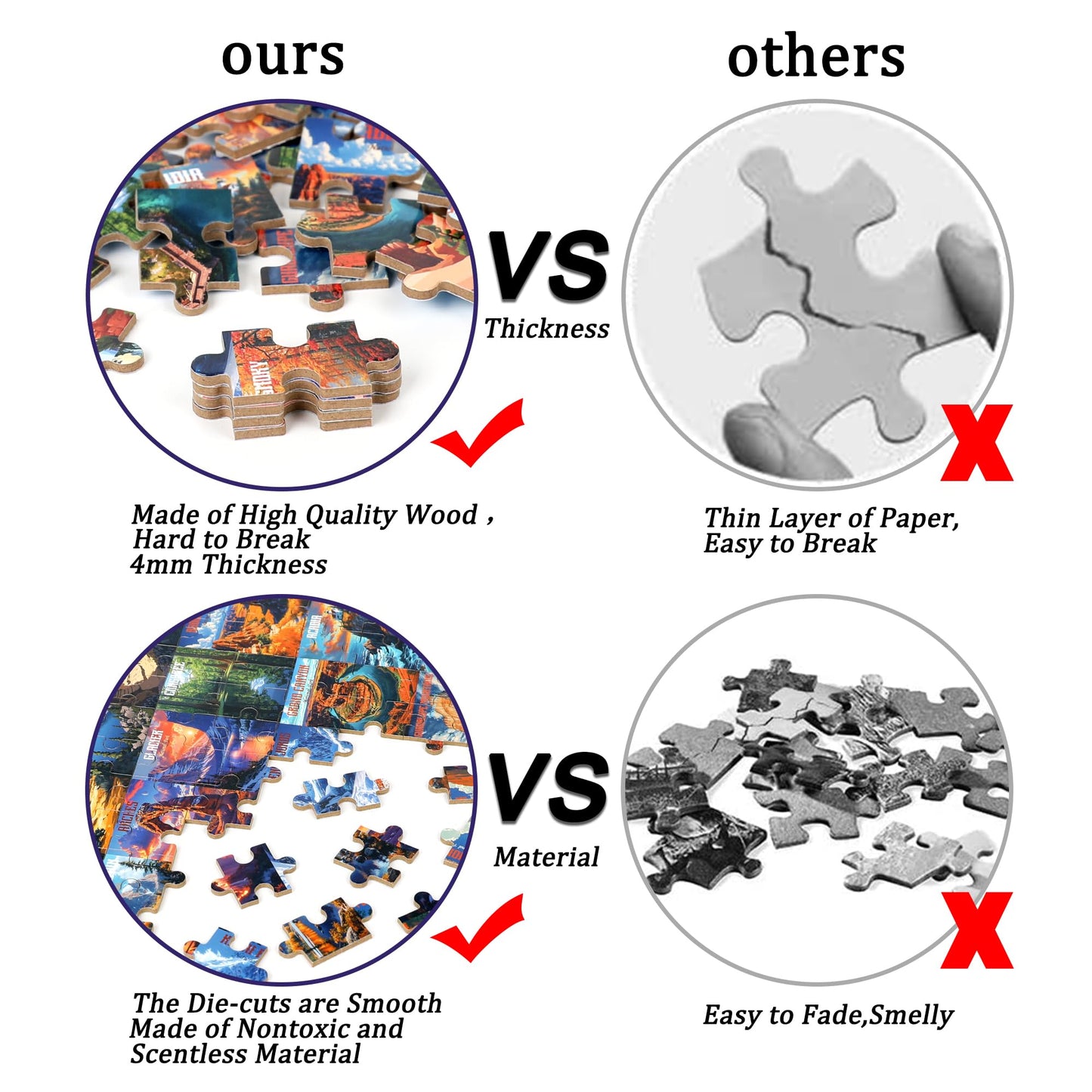 Lelemon Nation Park Jigsaw Puzzles In A Metal Box 100 Pieces World Park Jigsaw Puzzle For Adults Kids Ages 4-8 Children Learning