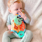 Nuby Teething Blankie Frog, Blue, 1 Count