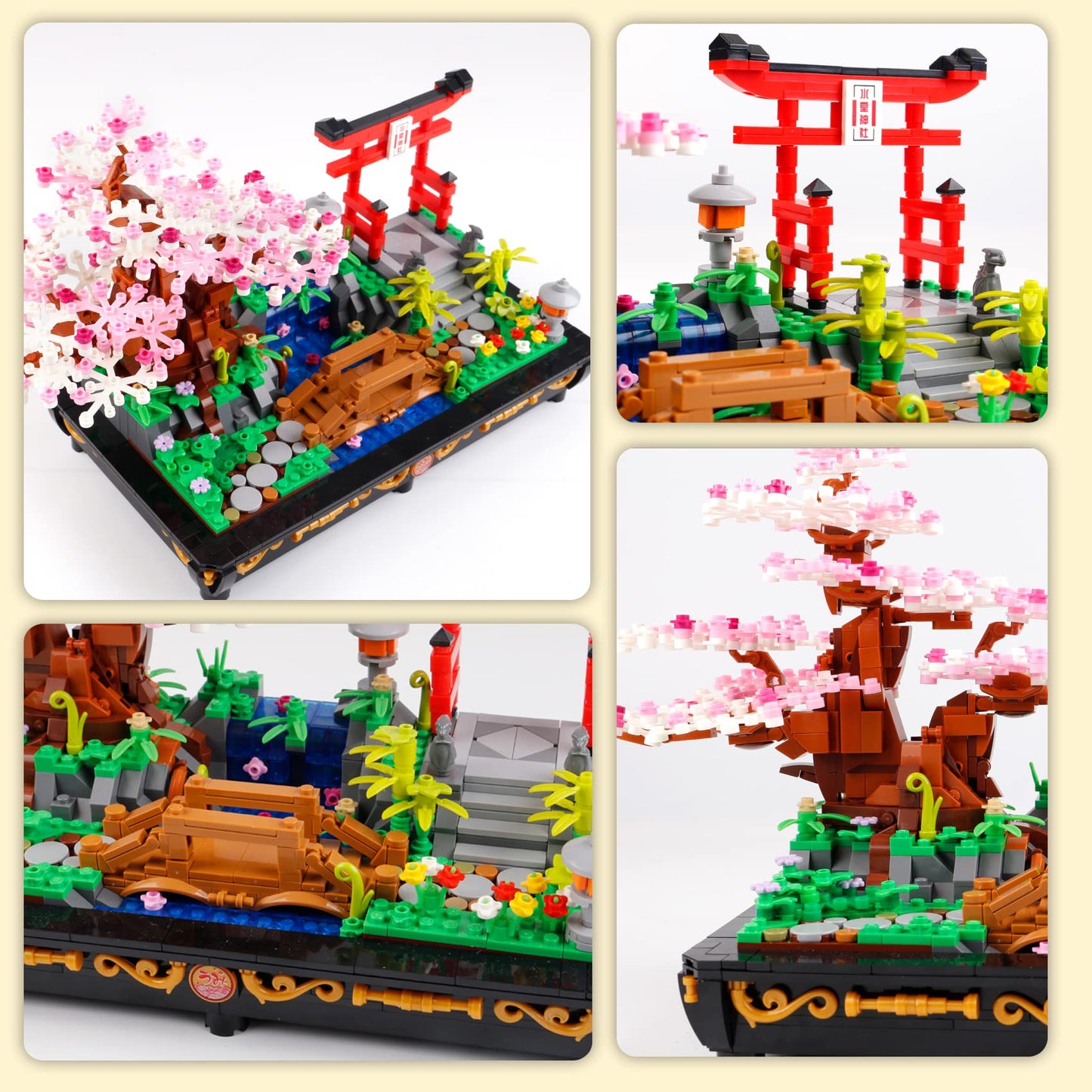 B&LHCX Cherry Blossom Bonsai Tree Building Set, 1286 PCS, Large, ABS Material, Japanese Style, Perfect Gift for Kids and Adults