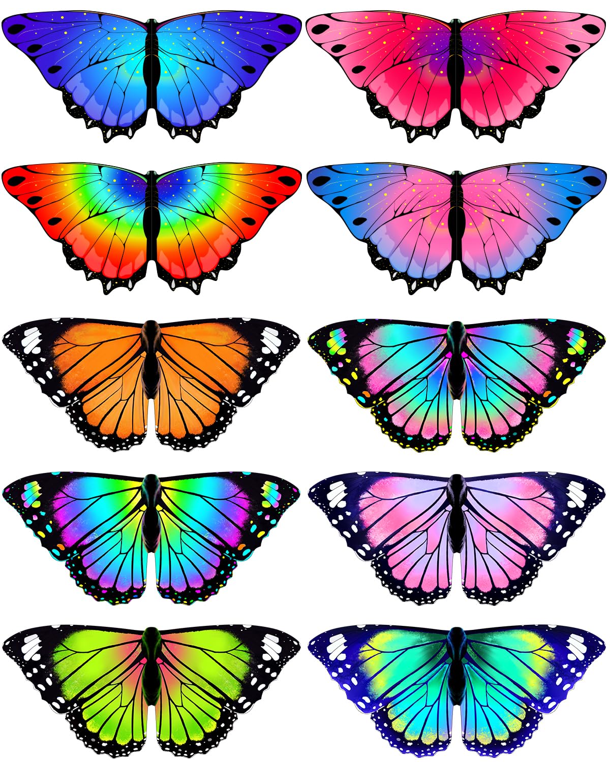 Irolewin Toddler Kids Butterfly-Wings For Girls Butterfly-Costume 10 Bulk Fairy Dress Up Wings As Boys Christmas Party Favors