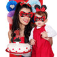 Variouslife Number 2 Birthday Candle - Red Black Sequin with Bow, Glitter Cake Decoration, Synthetic Wax, Ideal for 2nd Birthday Celebrations