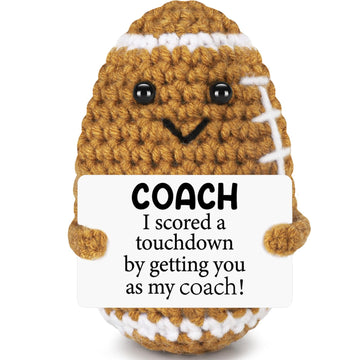 Biuniuring Funny Handmade Crochet Football Doll Coach Gift - Unique Appreciation & Thank You Gift For Coach, Desk Decoration For