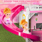 Dollhouses, Dreamhome Furniture Pink Girl Toys, 2 Stories 3 Rooms Dollshouse With 2 Princesses Slide Accessories, Toddler Playhouse Gift For For 3 4 5 6 7 8 9 10 Year Old Girls Toys