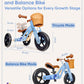 Kriddo 2 In 1 Wooden Kids Tricycle And Balance Bike With Pattern For 1-4 Years Old, No-Pedal Tricycle And Toddler Balance Bike W