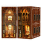 Sunnino Book Nook Kit - Diy Miniature House Kit 3D Wooden Puzzles With Led Lights, Diy Book Nook Kits For Adults Unique Doll Hou