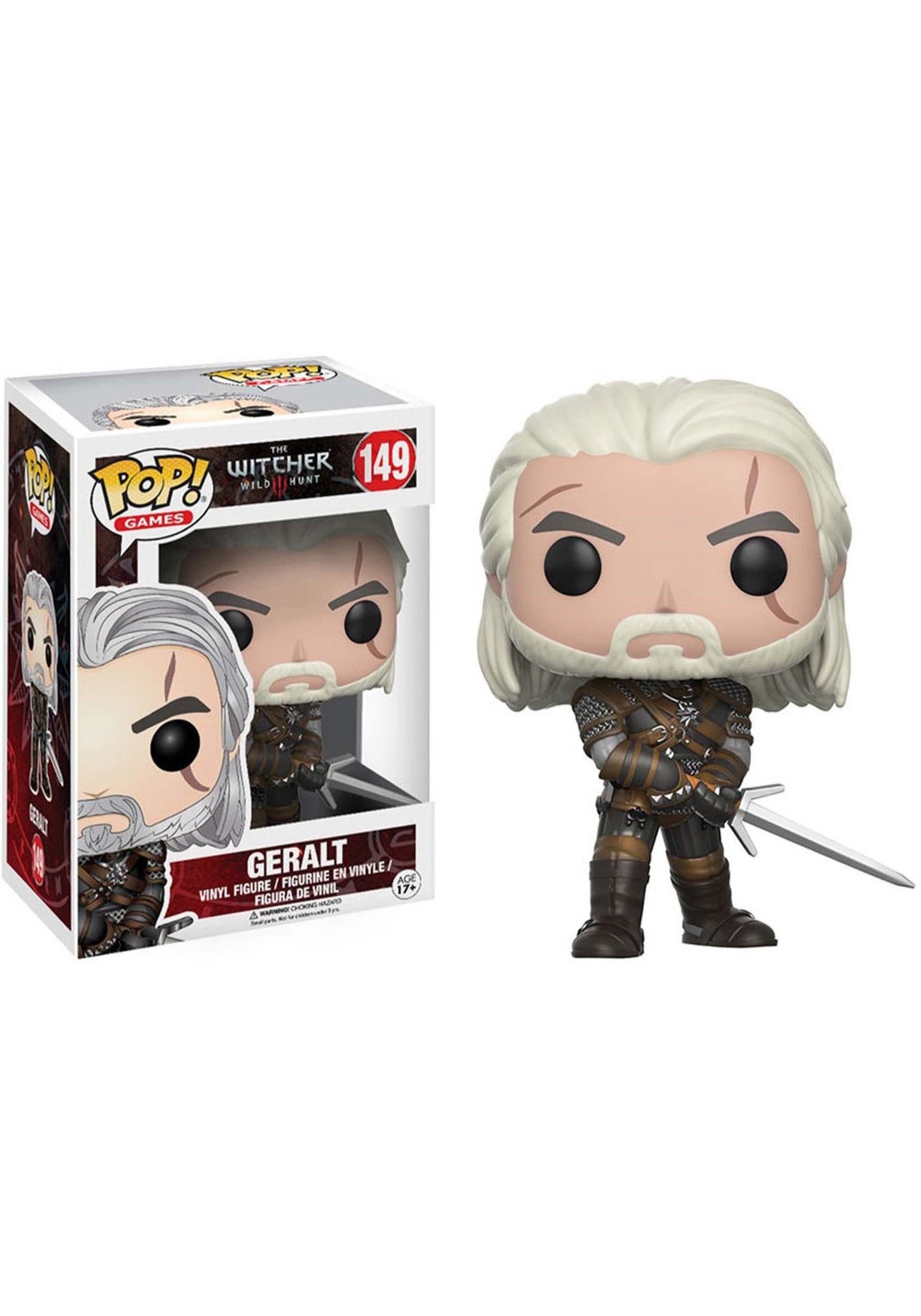 Funko POP Games Geralt Action Figure, 3.75" Multicolor Plastic Model 12134