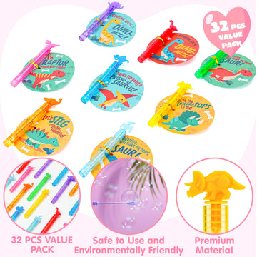 Joyin 32 Packs Valentine'S Day Gift Cards With Mini Bubble Wands For Kids, Valentine'S Party Favor, Valentine'S Classroom Exchan