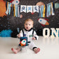 VANGNING Outer Space HighChair Banner - First Trip Around The Sun Birthday Decorations,Space Theme 1st Birthday Gifts for Boys 1