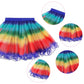 Daisyduds Cat Dollhouse Costume Rainbow Tutu Dress With Striped Top, Accessories Set Halloween Christmas Outfits For Cutie(120Cm