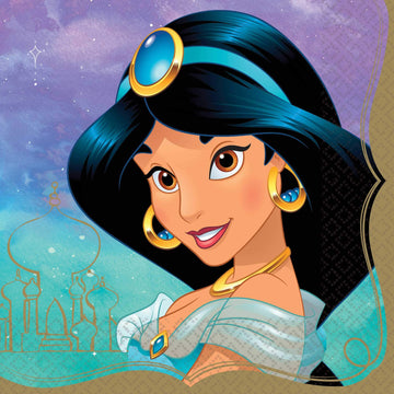 Disney Princess Luncheon Napkins, 6.5' (16-Pack) - Deluxe Party Napkins, Perfect For Themed Parties And Celebrations, Jasmine