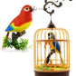 Chirping Bird in Cage - Realistic Singing & Moving Bird Toy with Lifelike Sounds  Motion Sensor & Beak Animation | enhanced Desk & Room Decoration | Battery - Operated