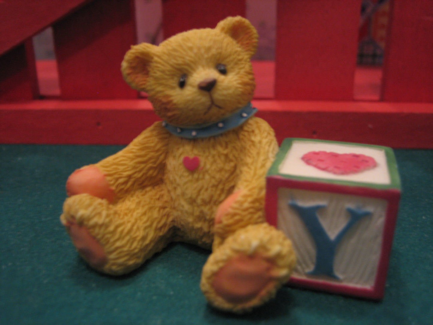 Cherished Teddies Bear Wtih Abc Letter Block Y