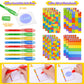 Keleno 76 Pcs Building Block Birthday Party Favors Supplies Invisible Ink Pen Notebook Straw Box Goodie Bag Stuffer Kids Boys To