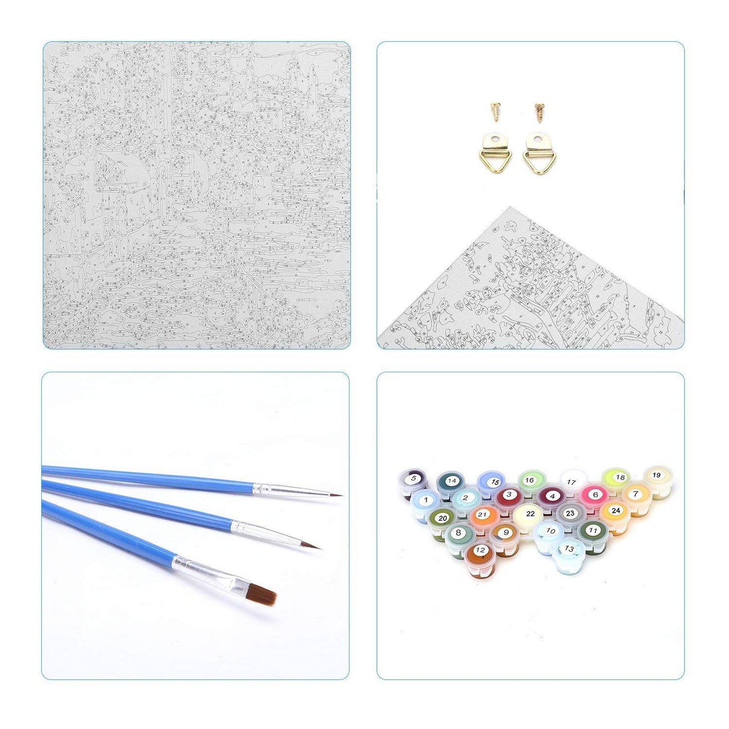 Komking Paint by Numbers for Kids & Adults Beginner, Paint by Number Kits on Canvas, Acrylic Painting Kits for Art Crafts, Color