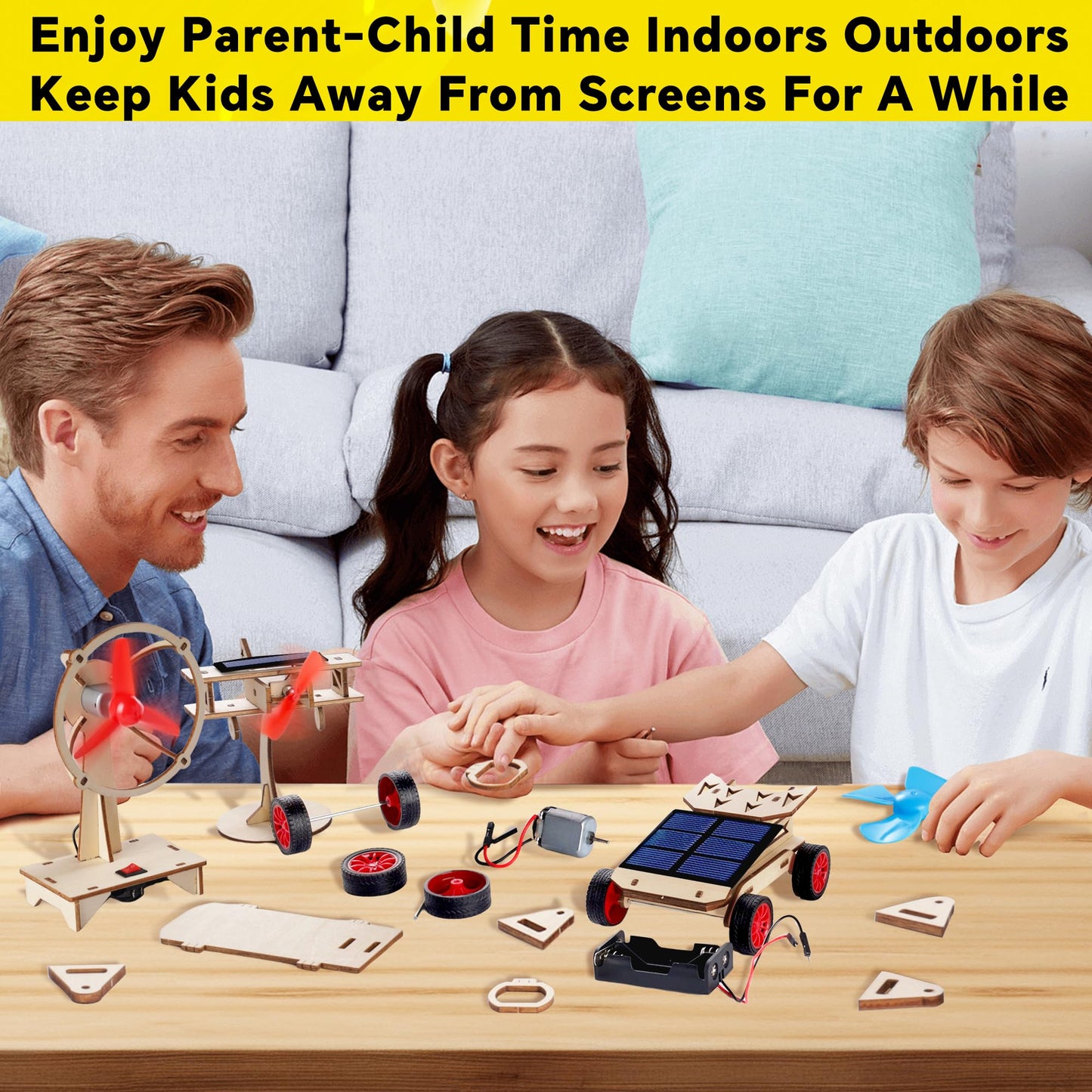 Stem Kits For Kids Age 8-10-12-14, Science Kits For Kids Age 8-12, Stem Toys Gifts For Boys Age 8 9 10 12 13 14, Car Building Science Experiment Projects For Kids 9-12, Solar Power & Engineering Kit