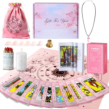 Myripoly Tarot Cards Set With Meanings On Them-Beginner Tarot Deck Set-Tarot Spread Cloth,Velvet Pouches-Tarot Cards For Beginne